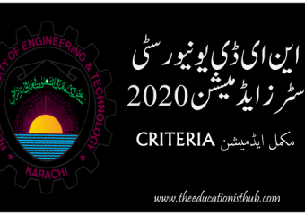 NED Masters Admission 2025 (Postgraduate Programs)