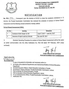 Punjab Education Commission Announces Annual Exam Schedule for Grades I-VIII