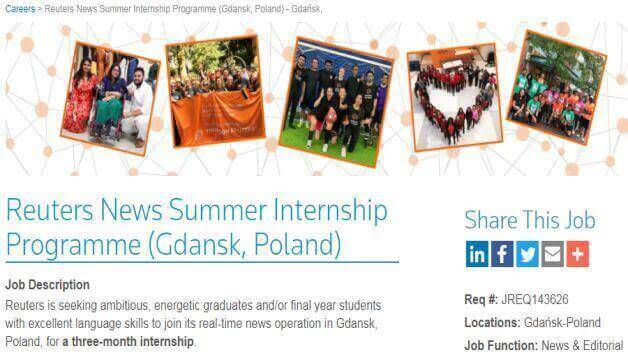 Summer Paid Internship in Gdansk, Poland For International Students