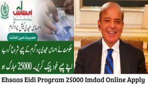 Ehsaas Eidi Program 25000 Imdad Online Apply