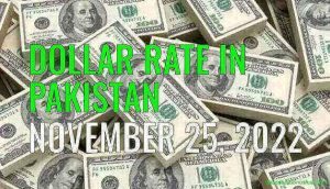 Dollar rate in Pakistan today 25th November 2022