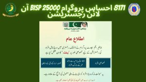 8171 ehsaas program 25000 bisp online registration 2024