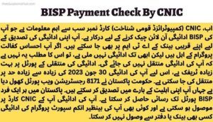 BISP payment check by CNIC online
