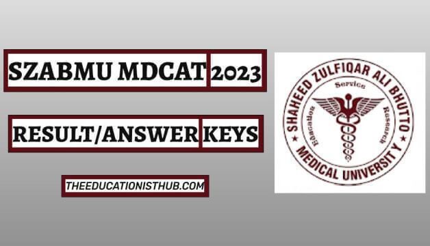 SZABMU MDCAT 2023 Answer Key PDF Download