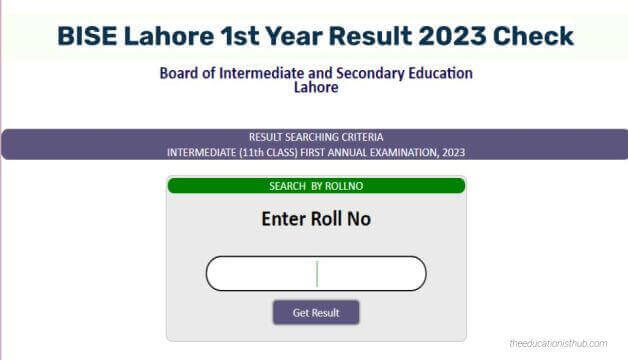 BISE Lahore Board 1st Year Result 2023 11th Class Check Online
