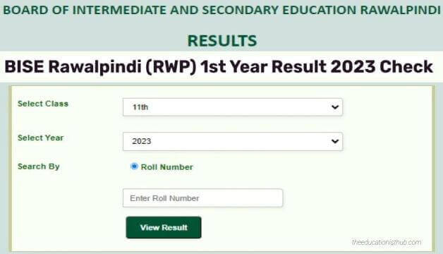 BISE Rawalpindi (RWP) 1st Year Result 2023 Check Online