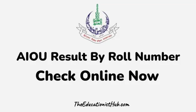 AIOU Result By Roll Number www.aiou.edu.pk