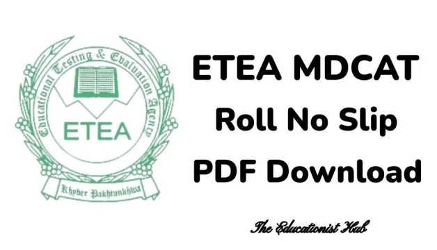 ETEA MDCAT Roll No Slip