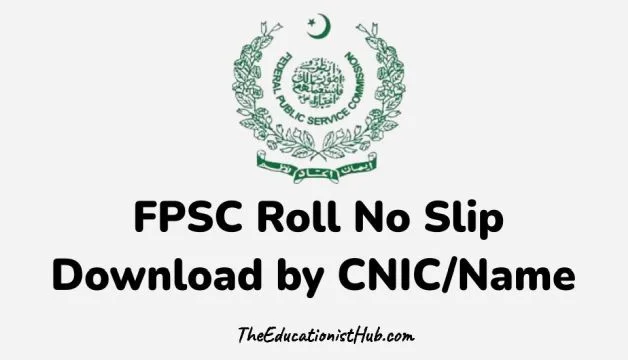 FPSC Roll No Slip 2024 Download