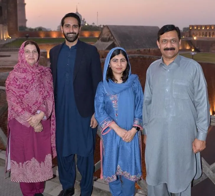 Malala with her family