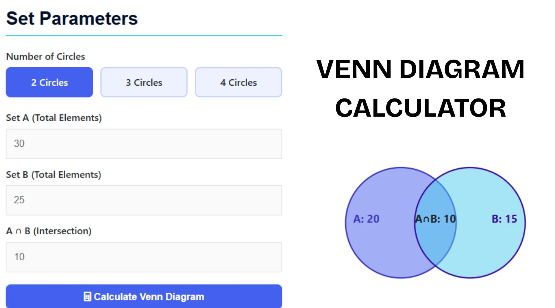 Online Venn Diagram Calculator