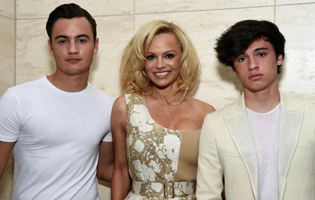 Pamela Anderson with her sons