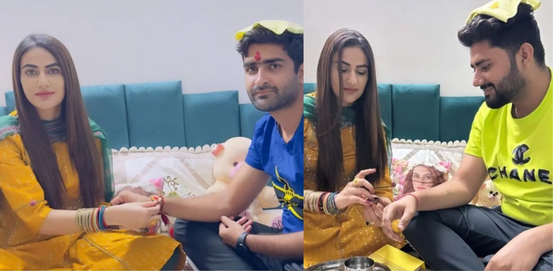Ruchi Gujjar with her two brothers
